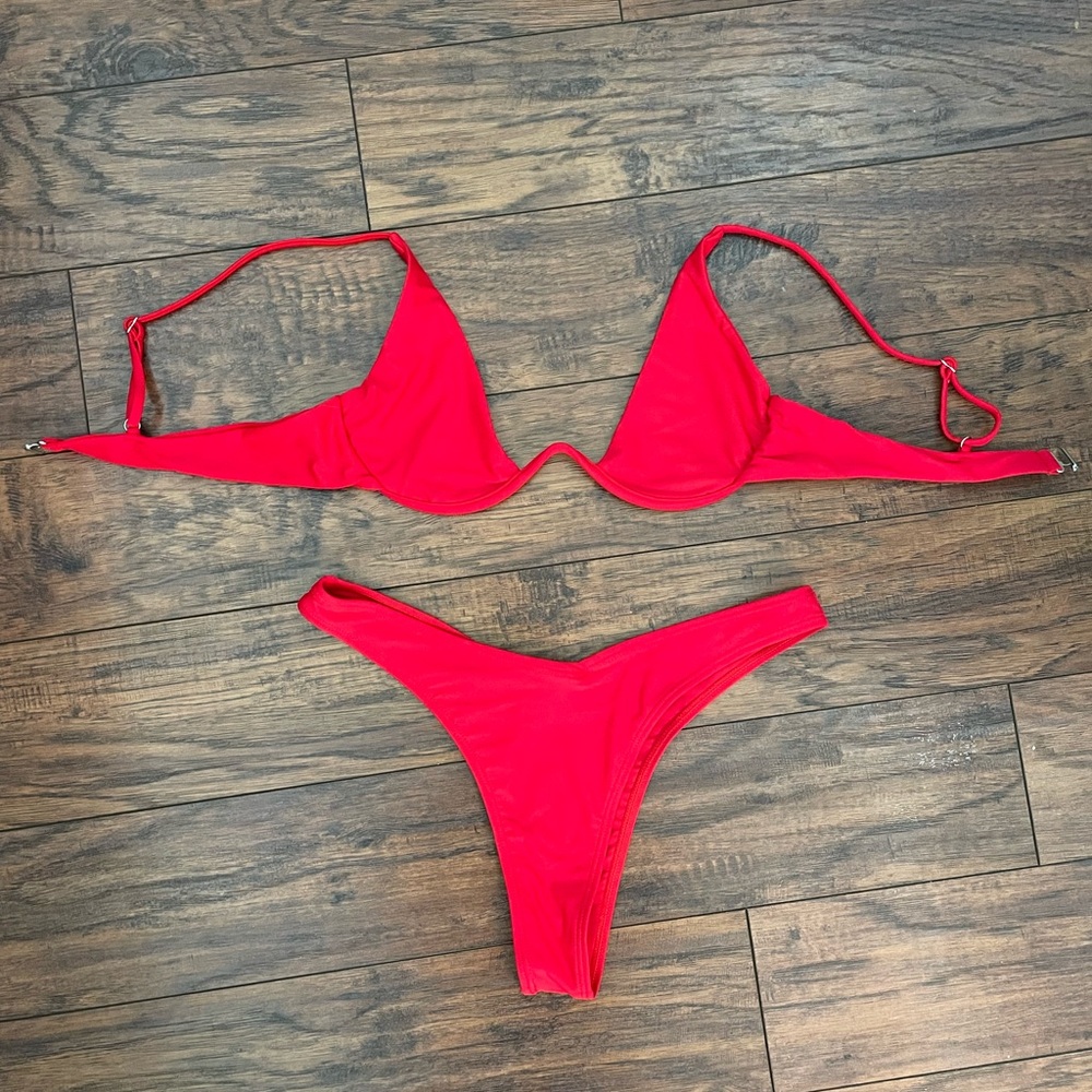 Vibrant Red Bikini Set